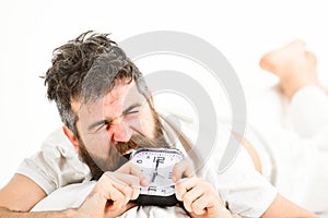 Man suffers in morning, wants to destroy alarm clock