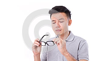 Man suffers from short-sightedness, myopia