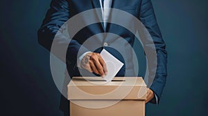 The man in office voting.AI generated image