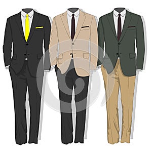 Man suit. Clothes collection. Vector.