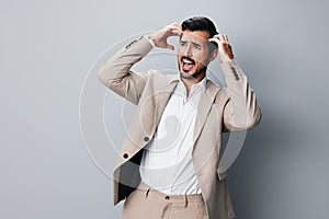 man suit crazy businessman business work angry screaming boss anger yelling