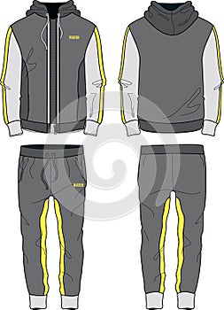 Man Sport Suit jacket zipper and joggers pants template wear photo