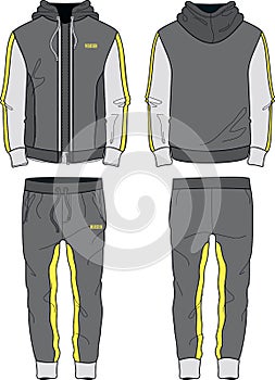 Man Sport Suit jacket zipper and joggers pants template wear