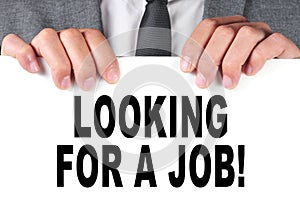 Man in suit looking for a job