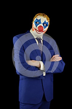 Man in a suit and mask of a clown