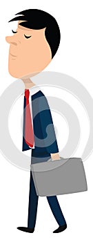 Man in a suit and red tie, illustration, vector