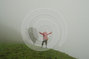 Man in summer field