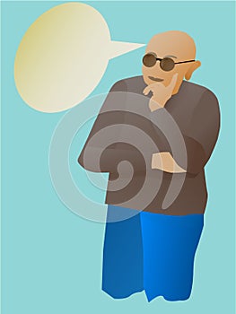 man with sunglasses generates thoughts