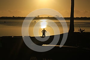 A man and sunrise