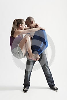 Man Supports Modern Dance Partner