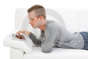 Man surfing internet