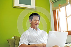 Man surfing internet