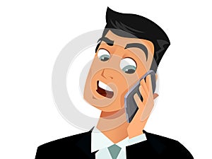 Man surprised on the phone