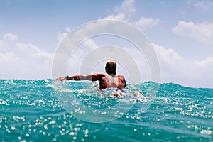 Man swim on surf