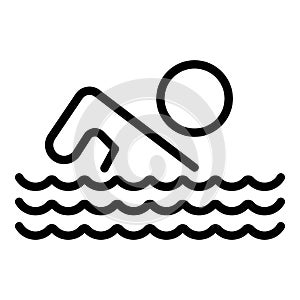 Man swimming icon, outline style