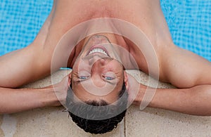 Man swimming pool