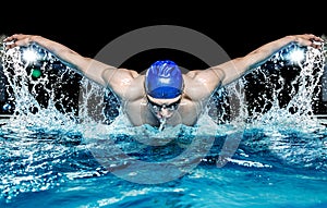 Man in swimming pool