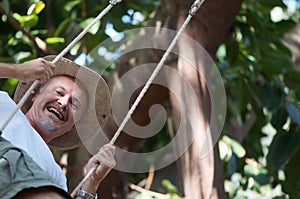 Man on swing