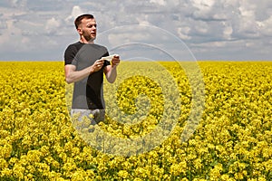 a man with a symptom of allergy to flowering plants