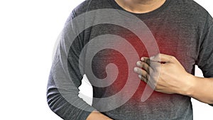 MAN with symptomatic acid reflux , suffering from acid reflux at