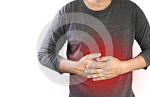 MAN with symptomatic acid reflux , suffering from acid reflux at