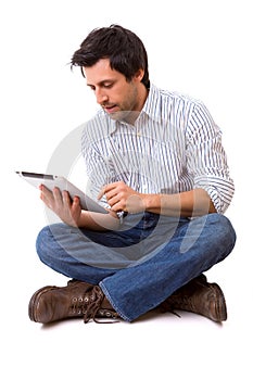 Man with tablet computer
