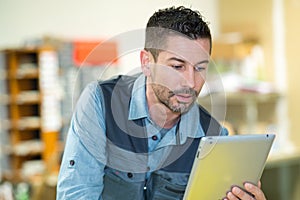 Man with tablet pc computer