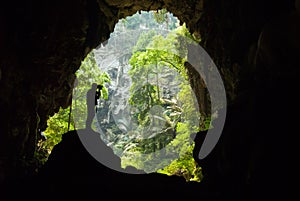 Man inside a cave