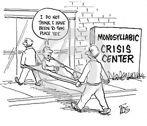 Man is Taken to the Monosyllabic Crisis Center