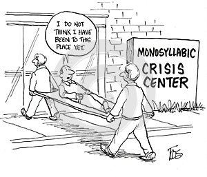 Man is Taken to the Monosyllabic Crisis Center photo