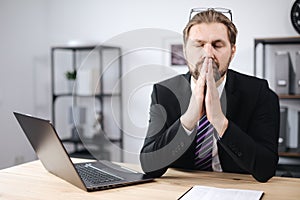 Man taking break during working day at office