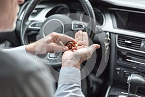 Man taking drugs before driving