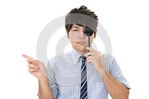 Man taking an eye test