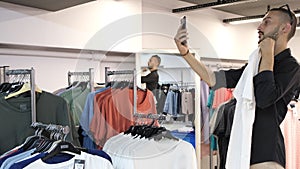 Man Taking Pictures While Shopping