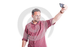 Man taking a selfie or selfportrait