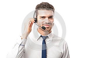 Man taking a tech support call