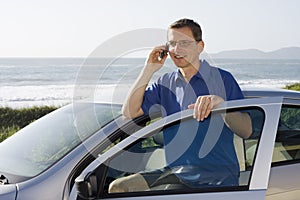 Man talking on cell phone