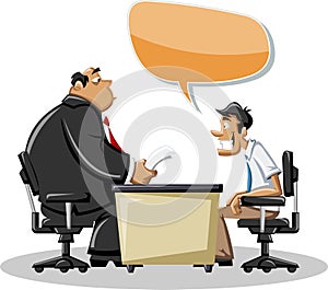 Man talking with his boss