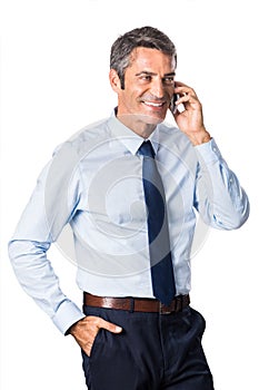 Man talking over phone