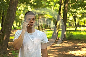 Man talking on smartphone