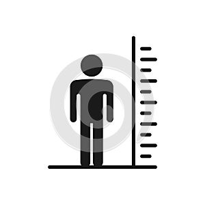 Man tall scale icon. Vector Illustration height symbol. Tall person icon