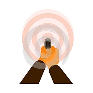 Man in the target icon. Flat illustration of a man