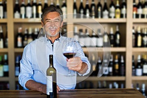 Man tasting wine photo