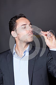 Man tasting wine
