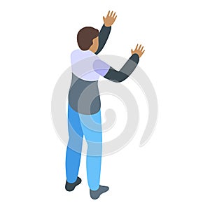 Man team icon isometric vector. Cheer leader