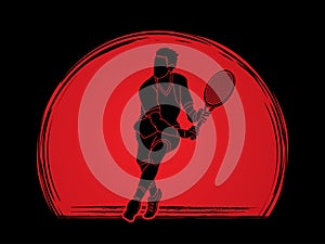 Man tennis player action