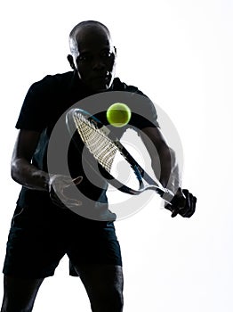 Man tennis player backhand