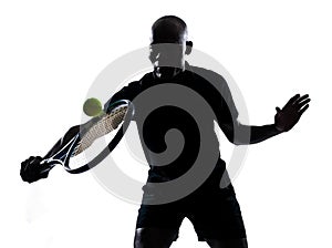 Man tennis player backhand