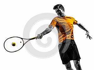 Hombre tenis jugador retrato silueta 