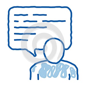 Man, Text In Quote Frame doodle icon hand drawn illustration